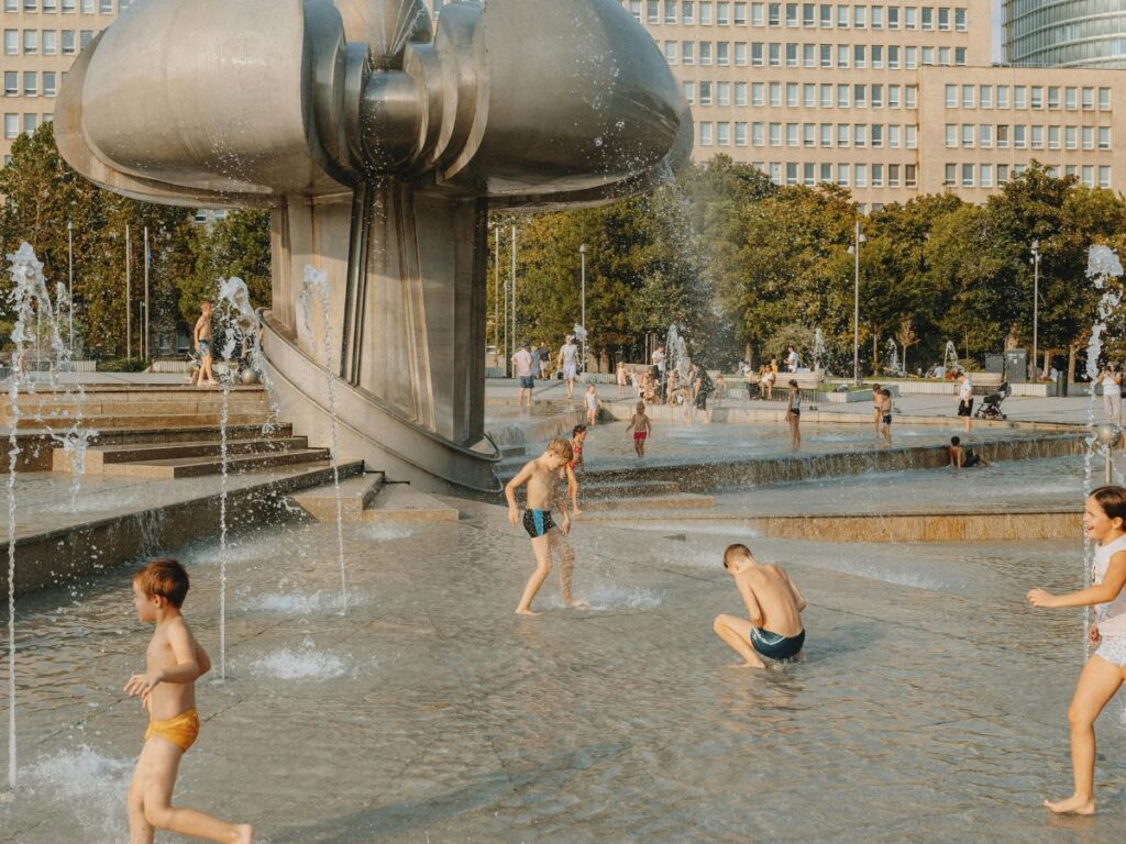 kids playing in water