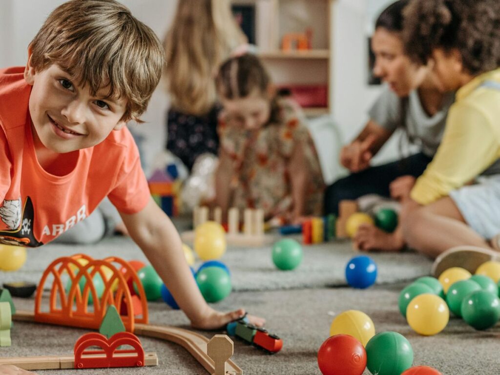 children playing with toys