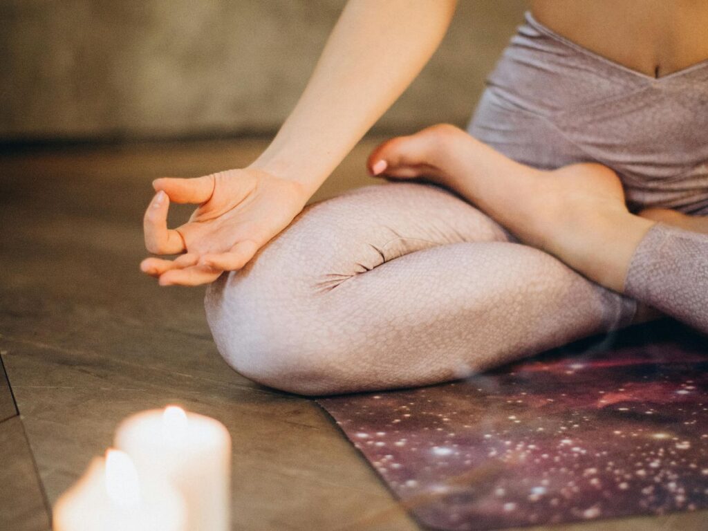 woman doing yoga