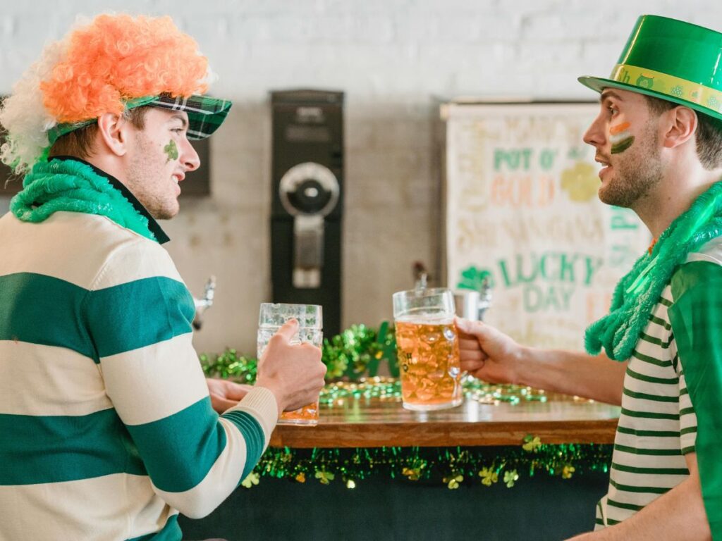 boys drinking beer on St. Patrick Day