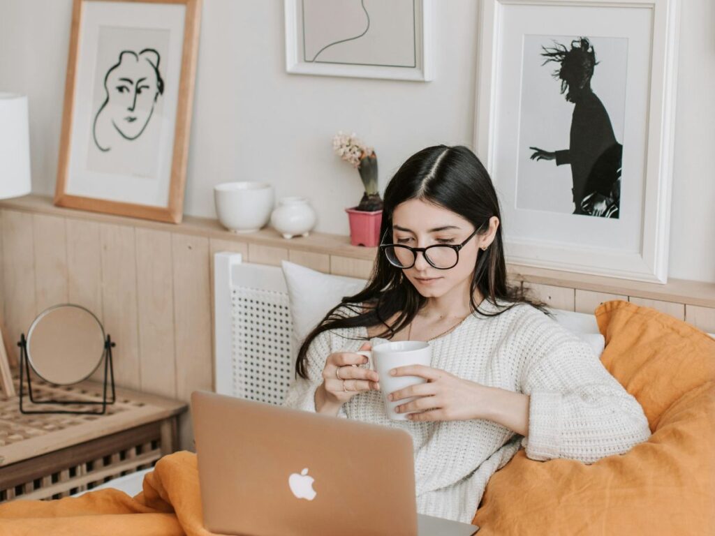 woman on her laptop