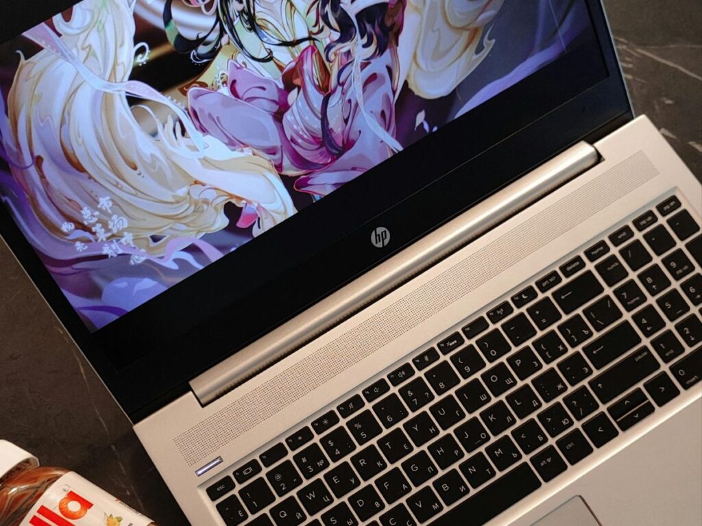 anime on laptop