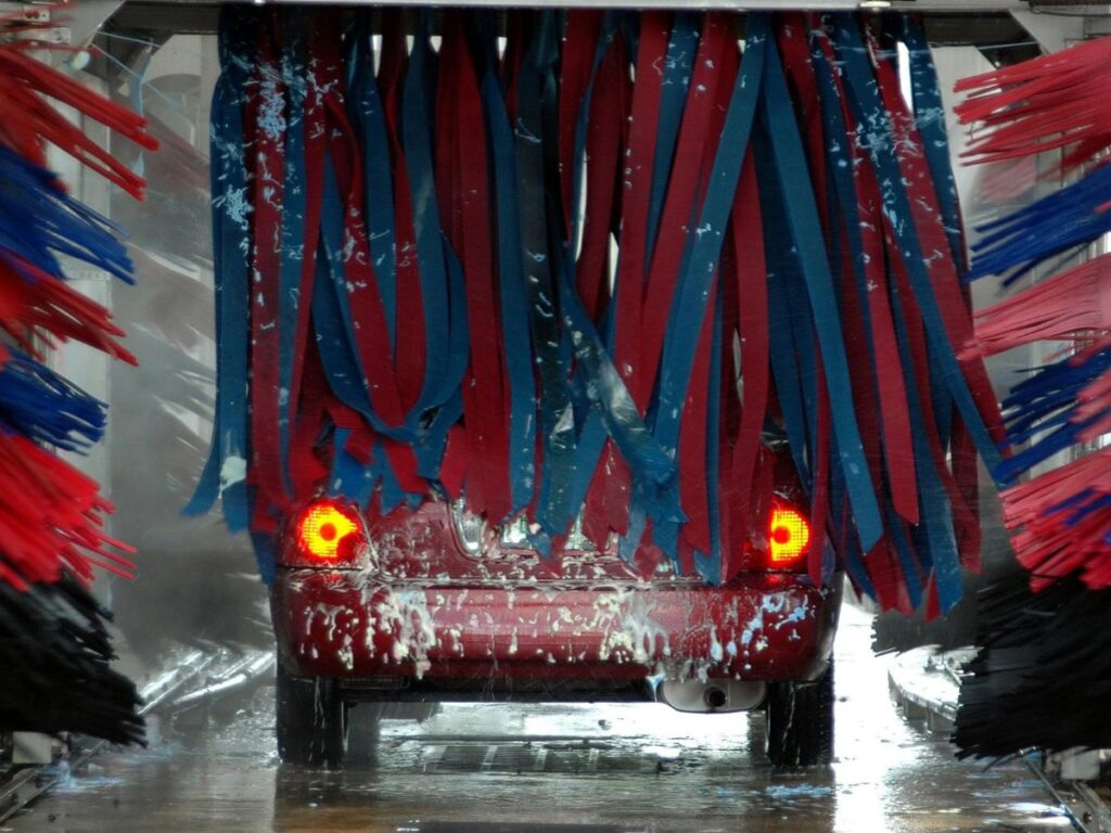 truck getting washed