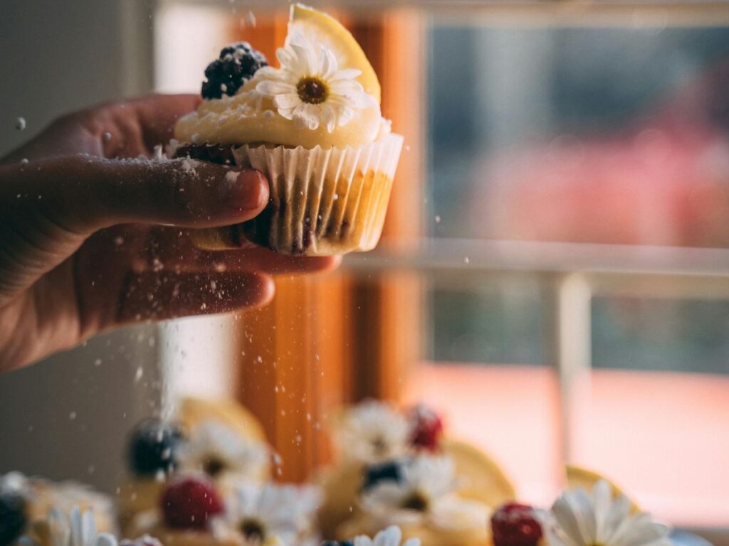 holding a cupcake