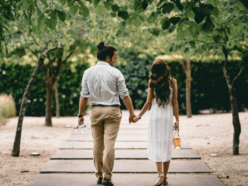 couple walking in the park