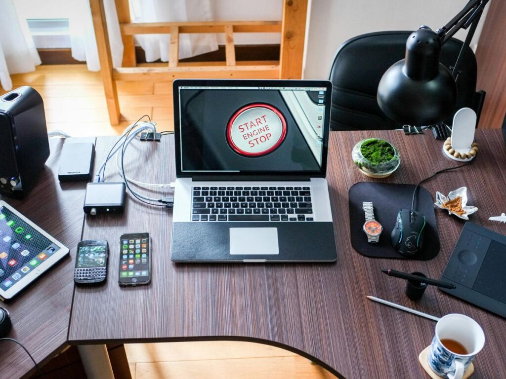 electronic gadgets on a table