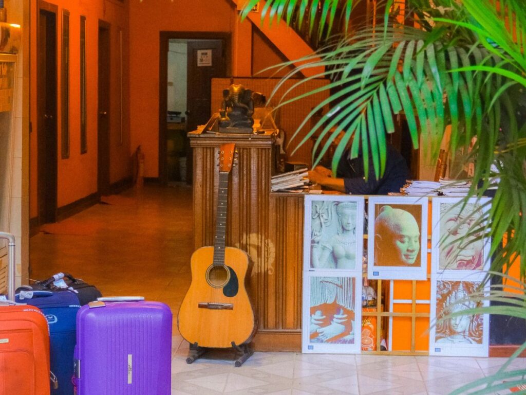 suitcases in hostel reception