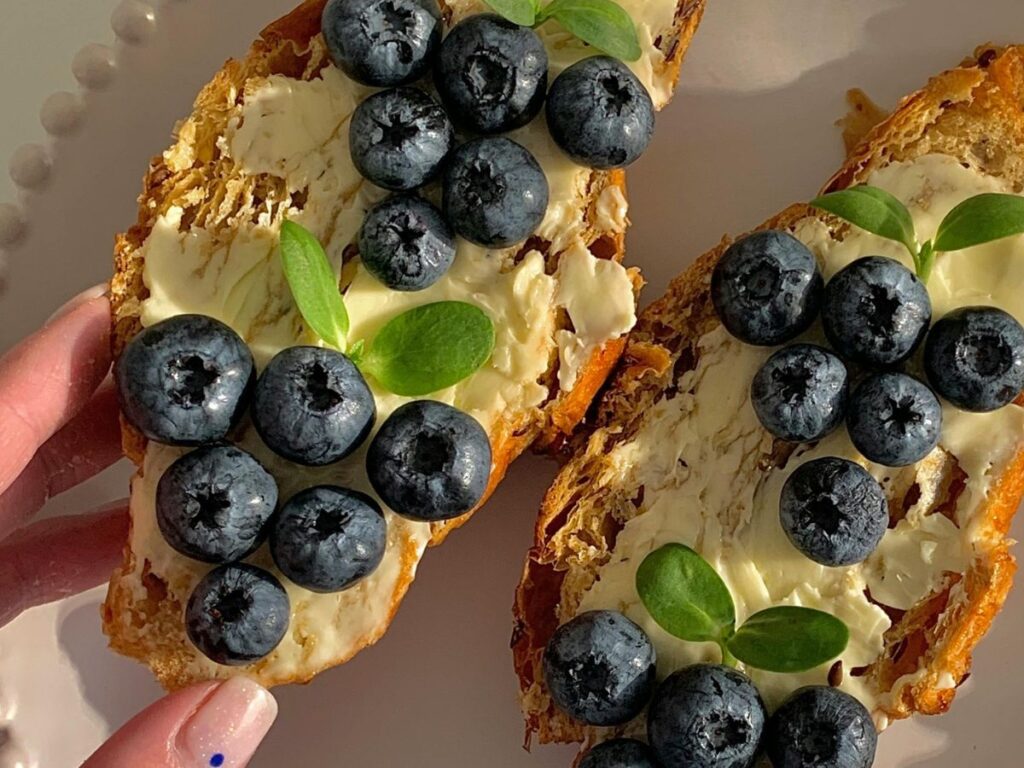 blueberry and butter sandwich