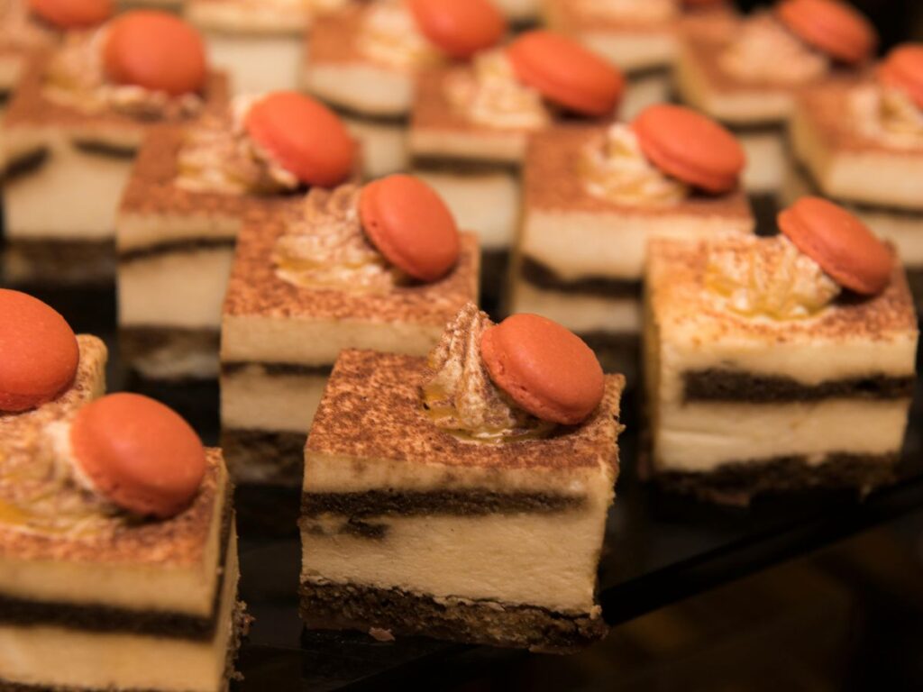 tiramisu slices served