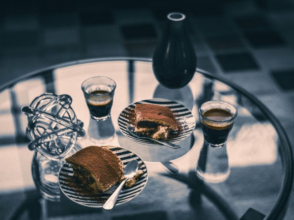 tiramisu served with coffee