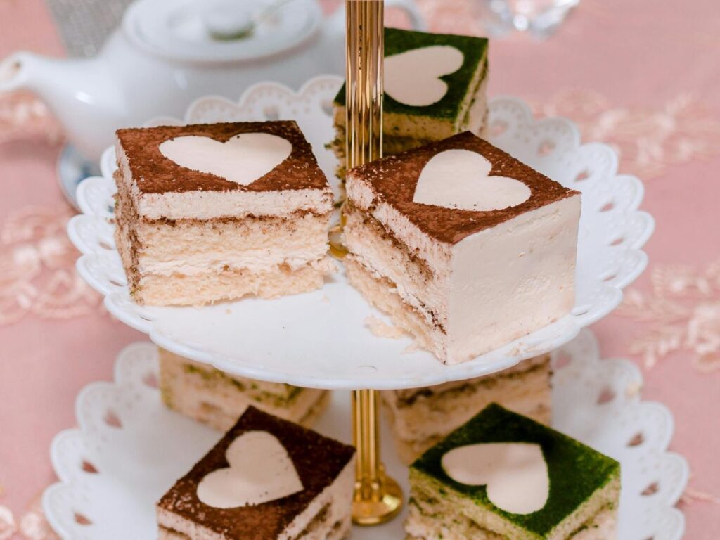 tiramisu slices served