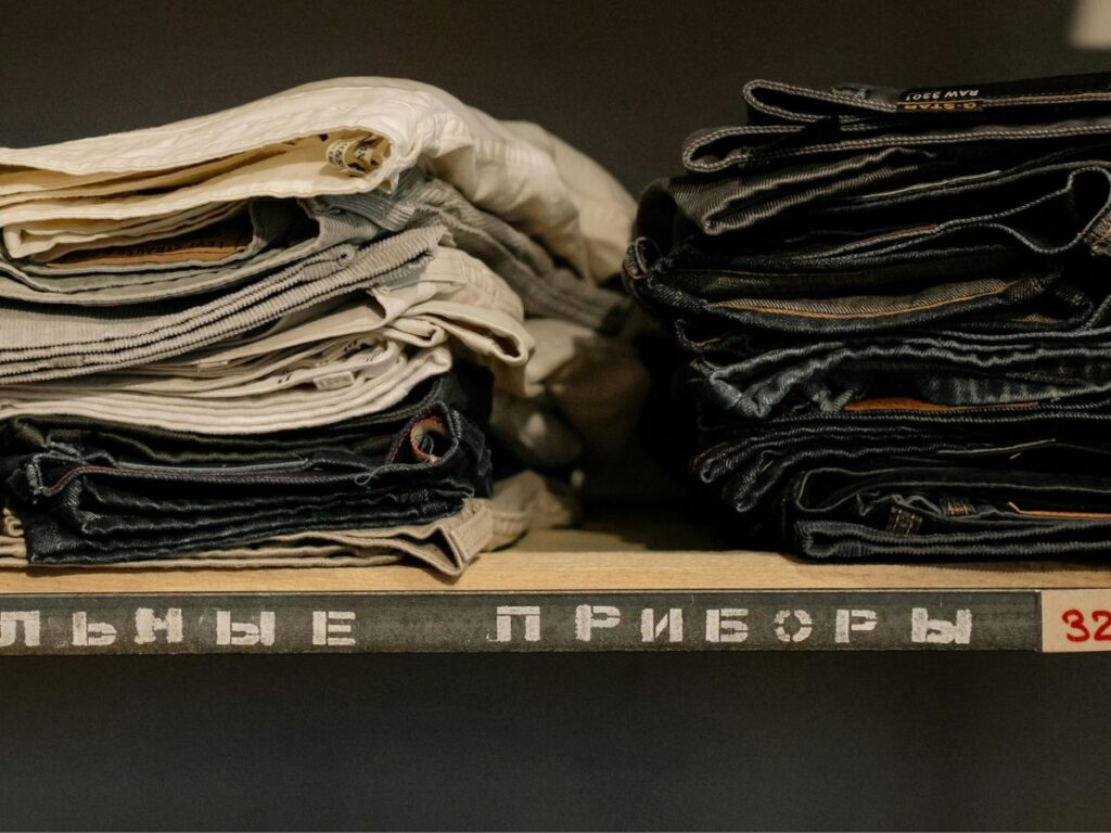 jeans on shelf