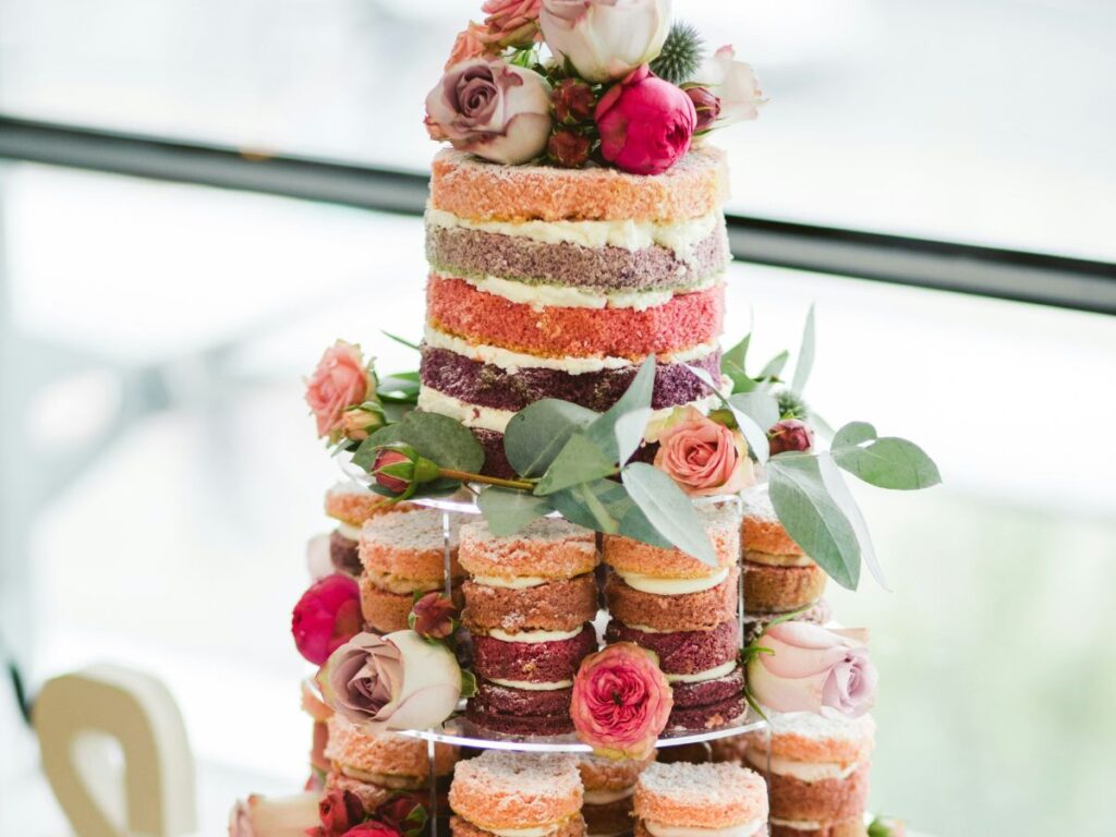 unique tower wedding cake