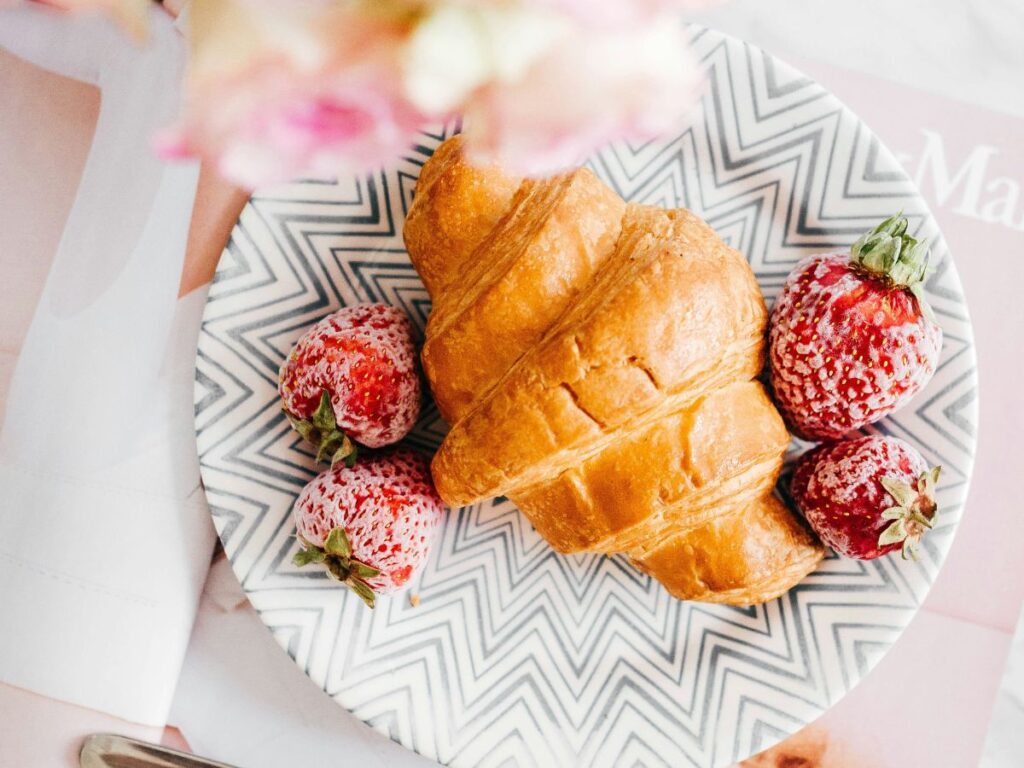 croissant with strawberries