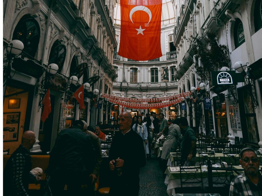 people in a Turkish restaurant