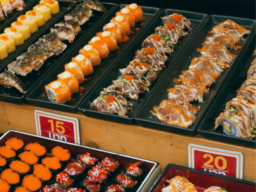 variety of sushi