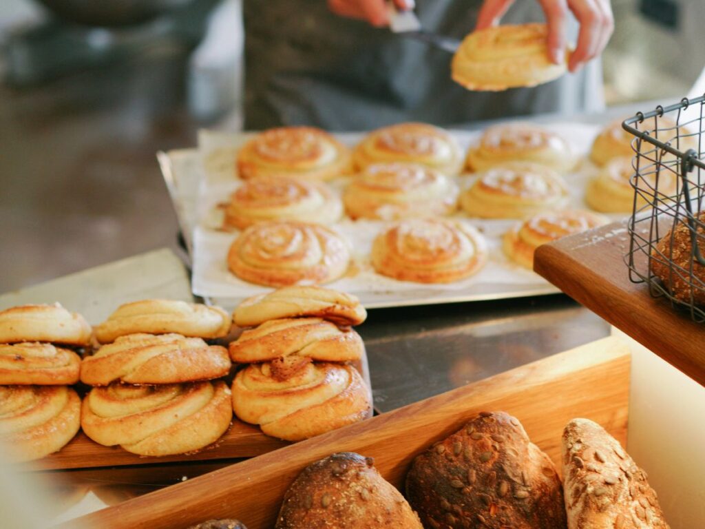 preparing cinnamon buns