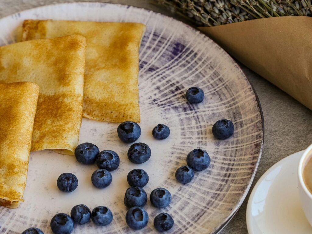 blueberry filled crepes