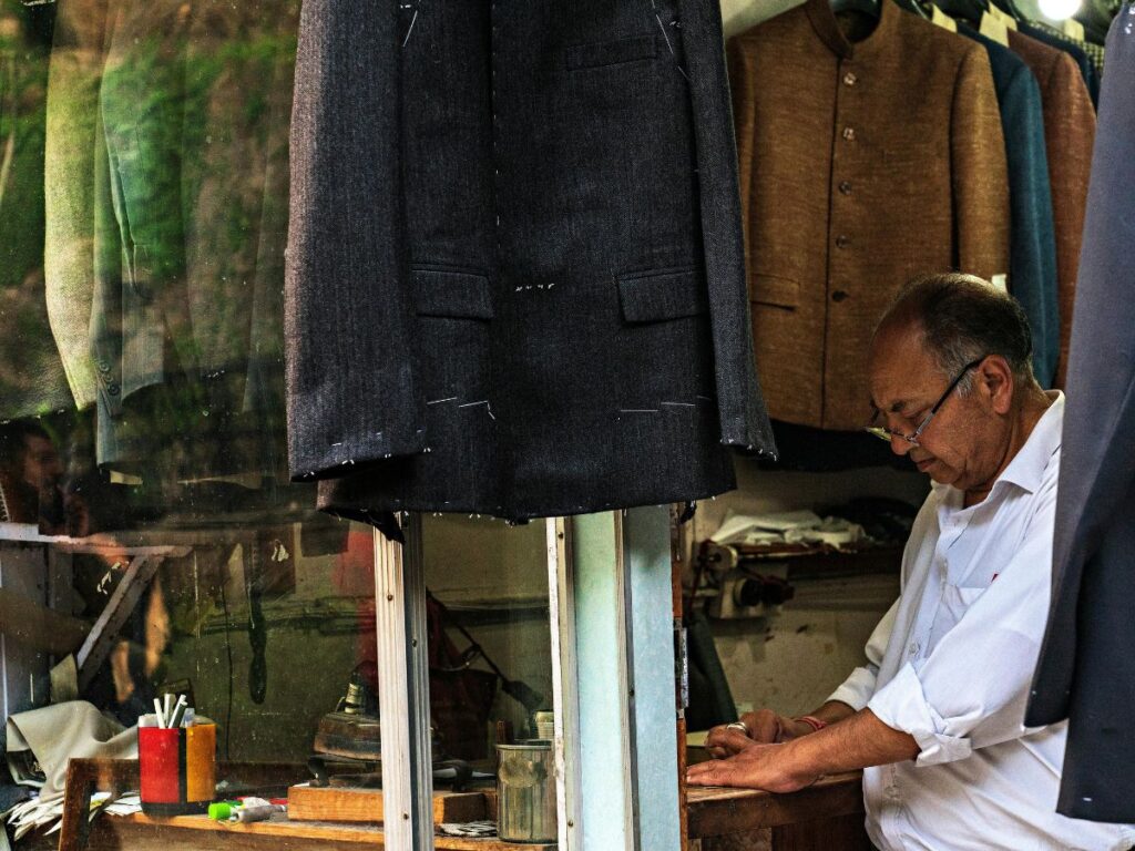 tailor stitching customized suits