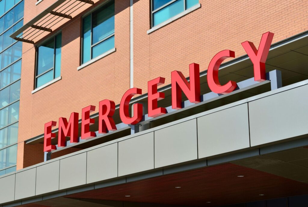 emergency sign in hospital