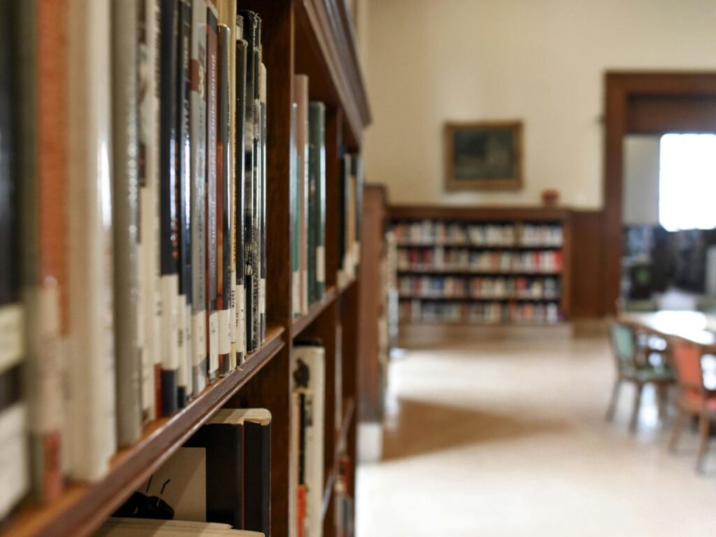 side view of a bookshelf