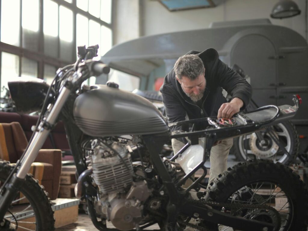 man making a motorbike