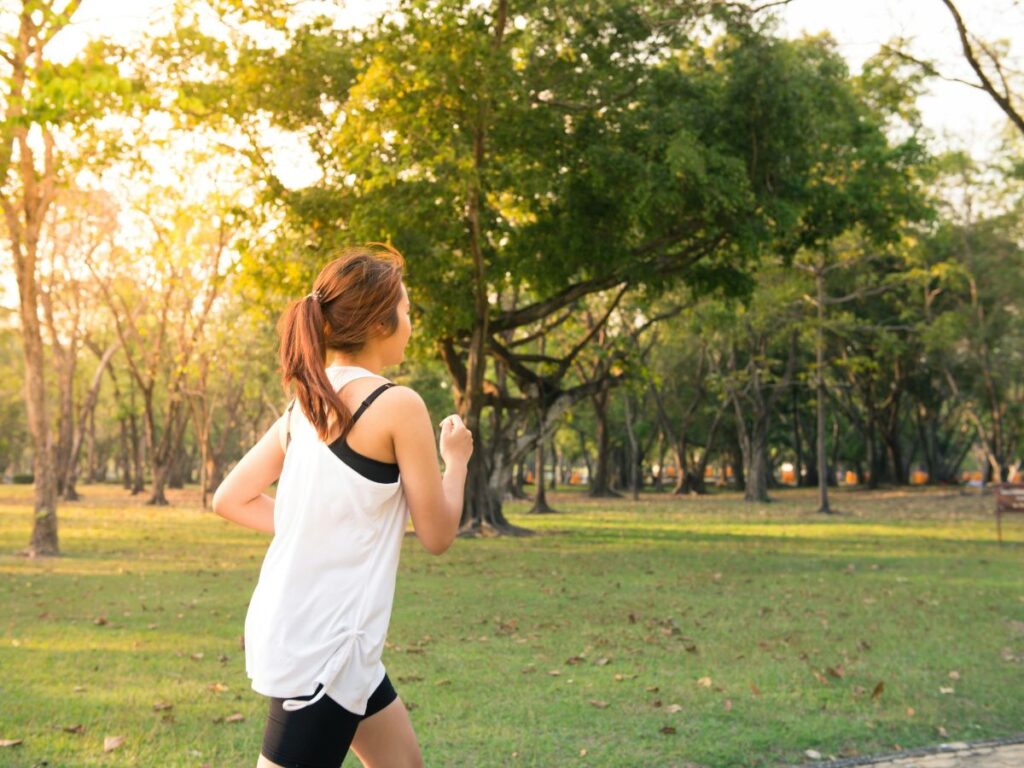 woman running in park