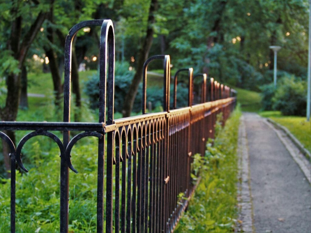 park fence and track