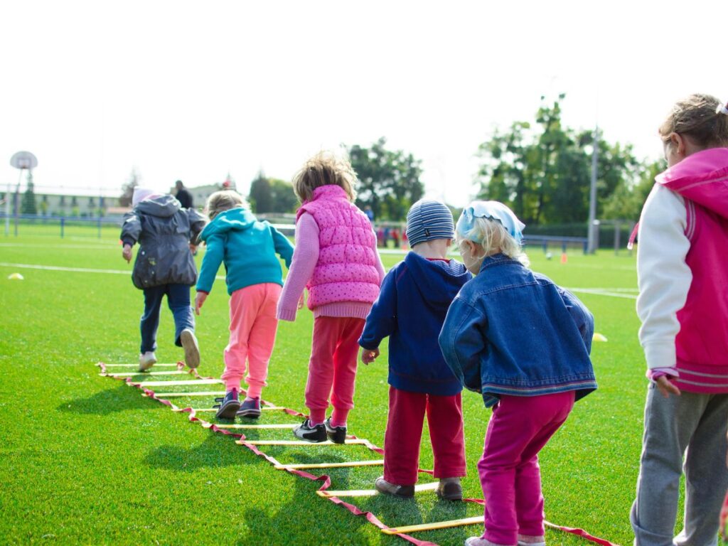 kids playing in school