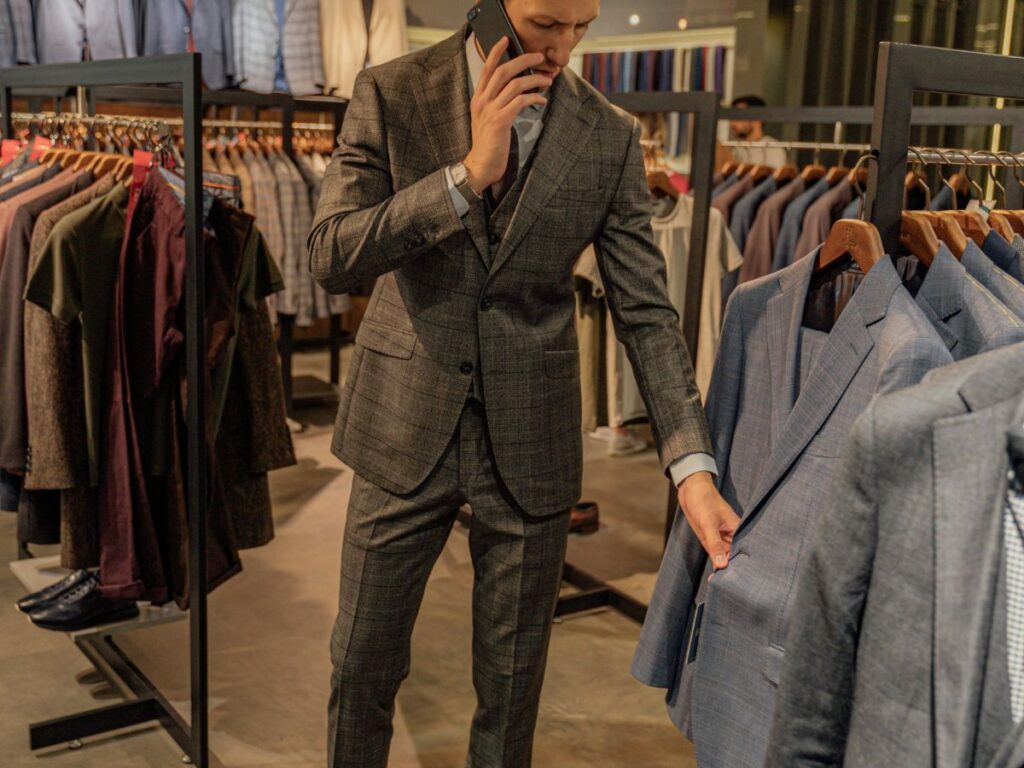 man buying a suit