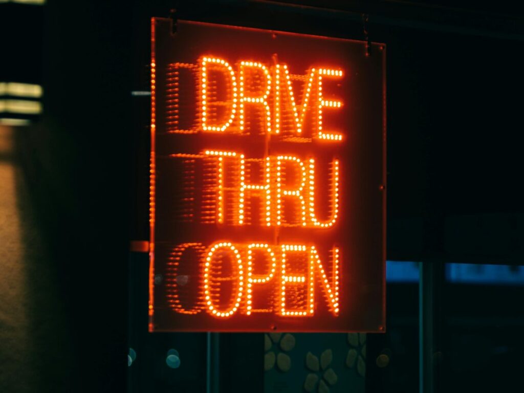 drive thru sign