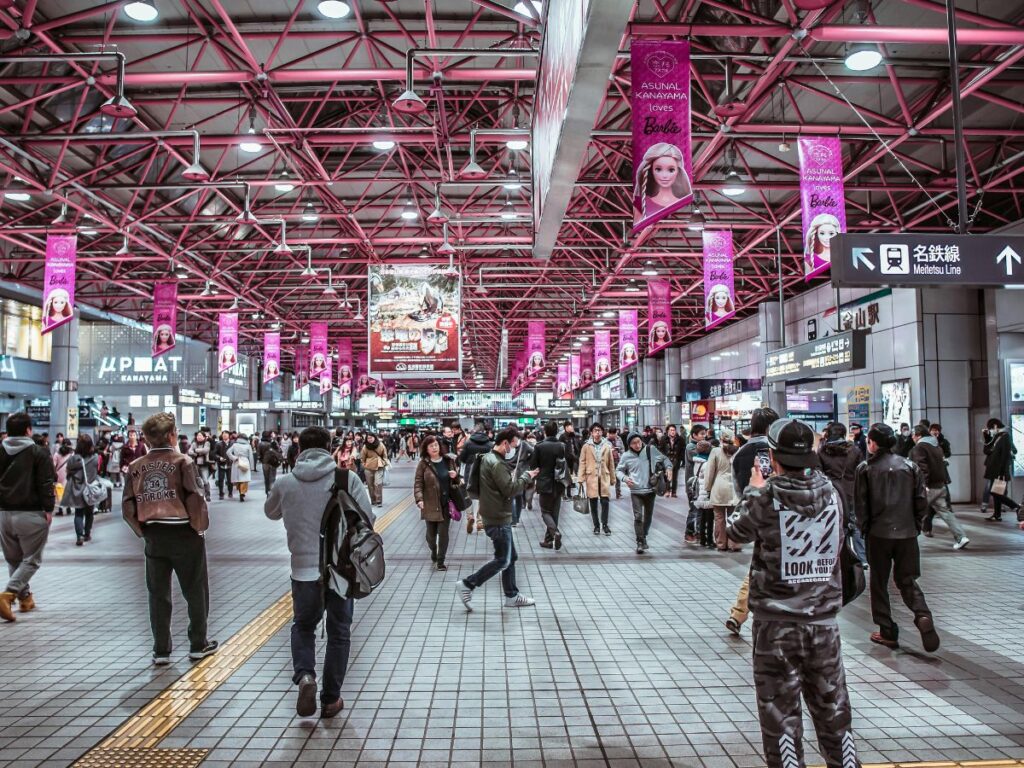 people in a transit station