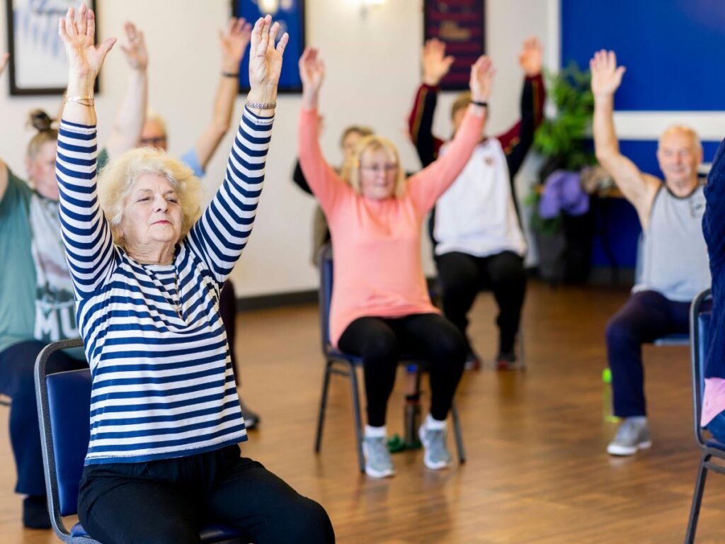 senior citizens in a training