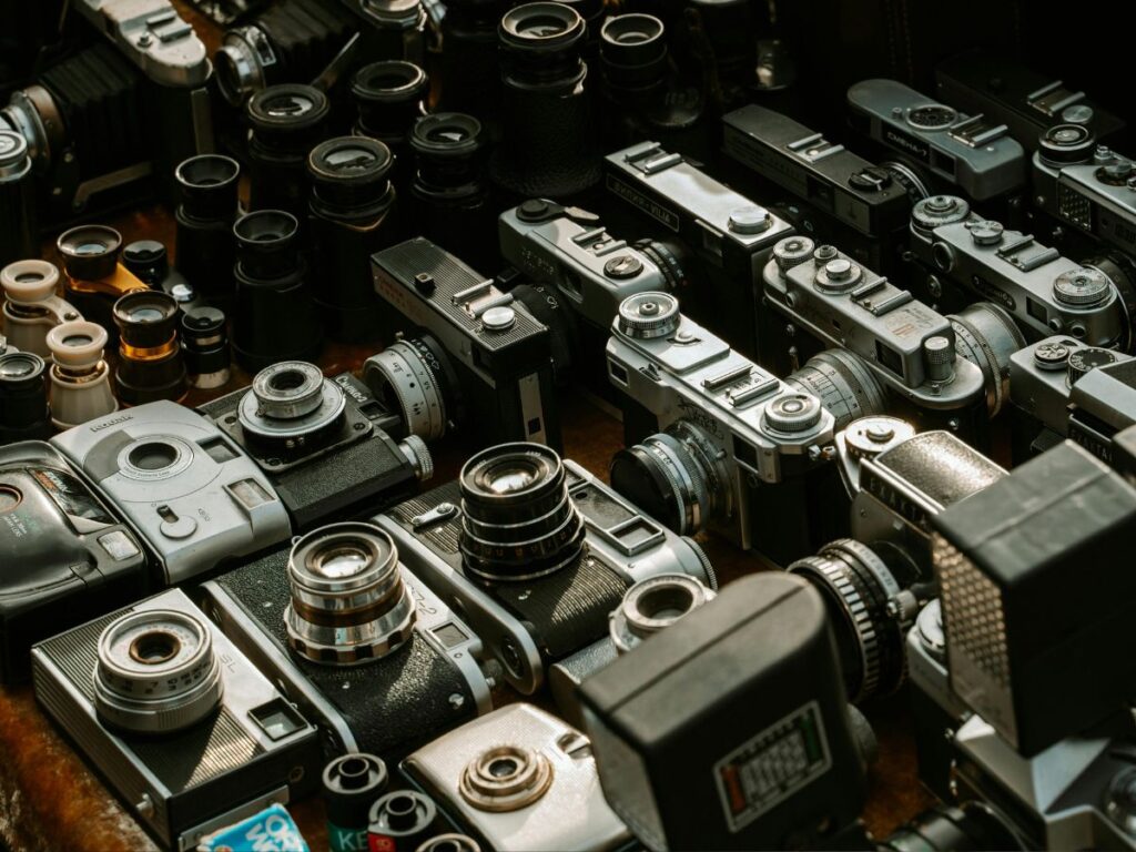 cameras in a flea market