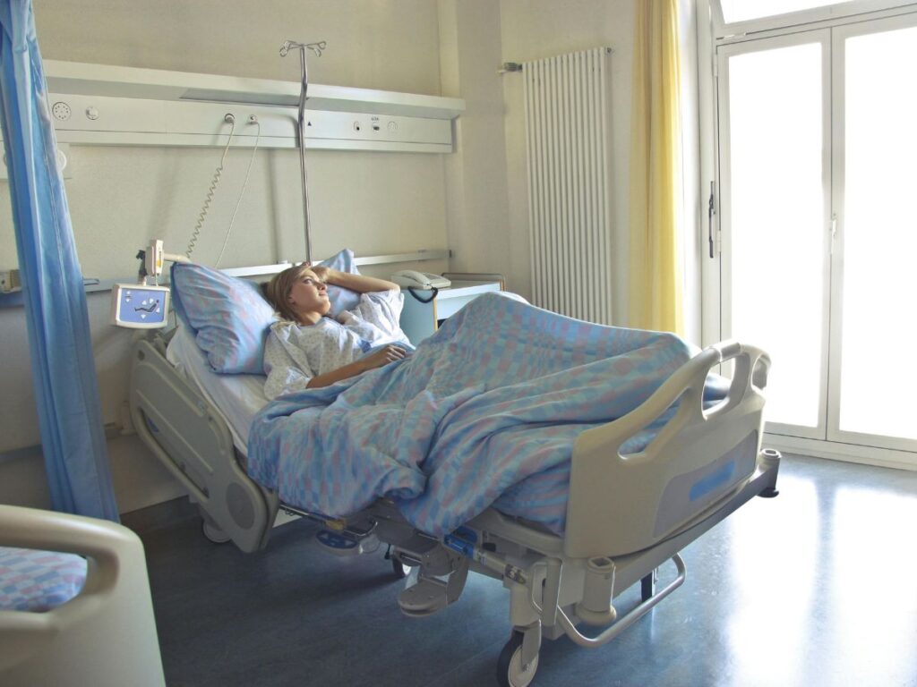 patient in a hospital bed