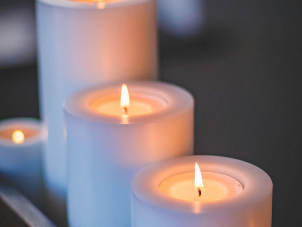 lit candles