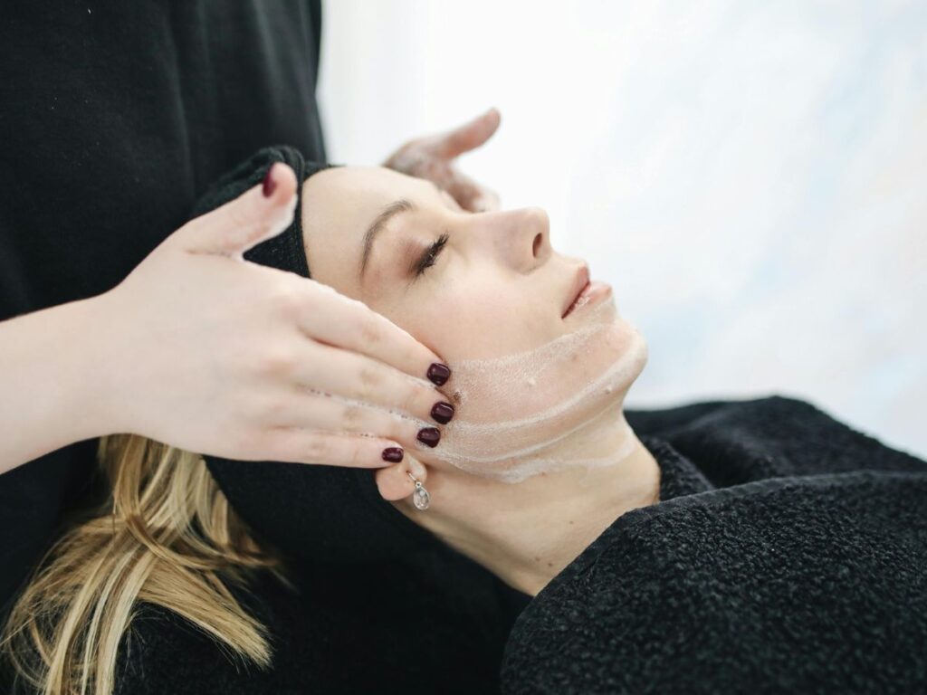 woman getting facial massage