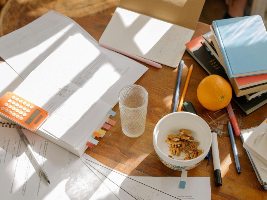 books and snacks