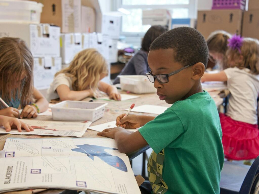 children doing their work