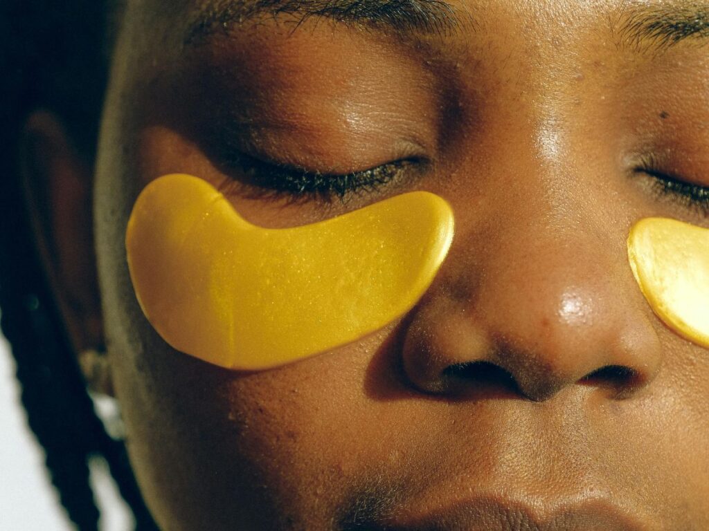 woman with under eye patches