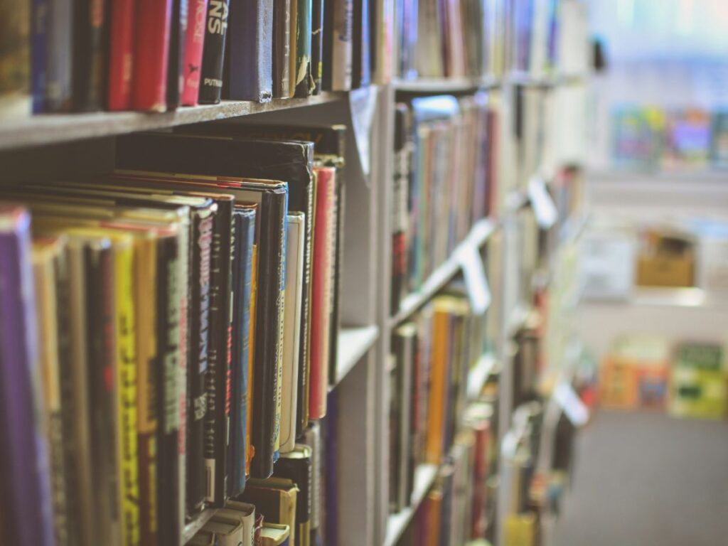 books in a bookshelf