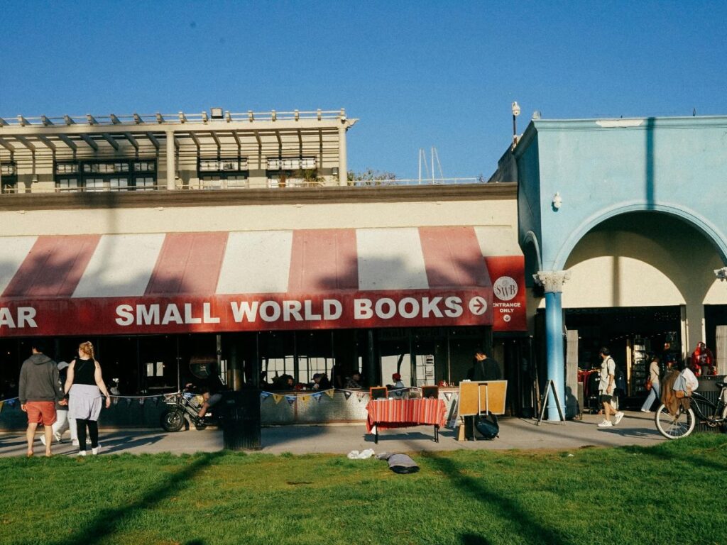 outside a bookstore