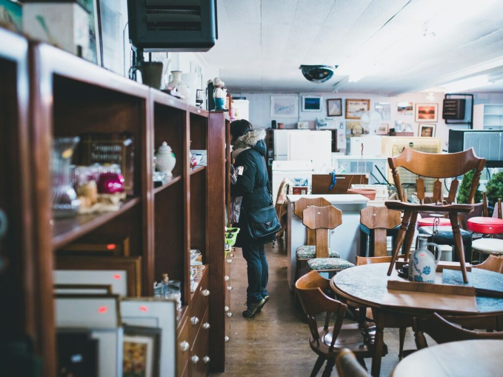 woman in a furniture store