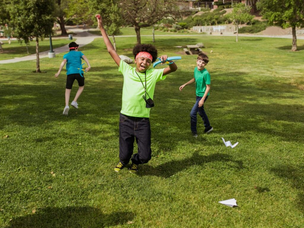 kids playing in a park