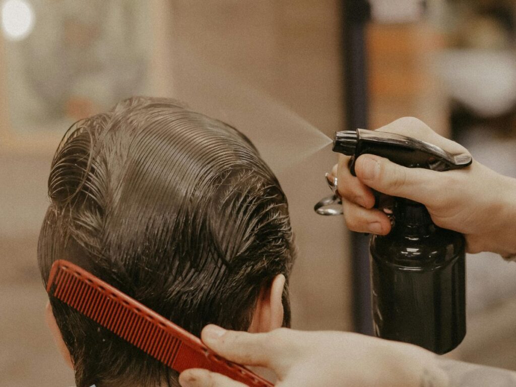 man getting haircut