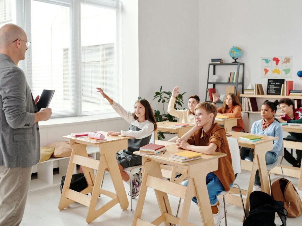 kids studying in a class