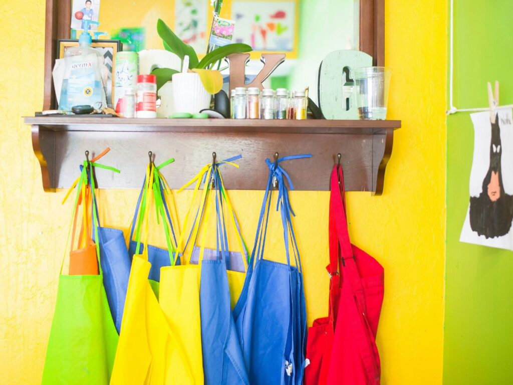 aprons hanging