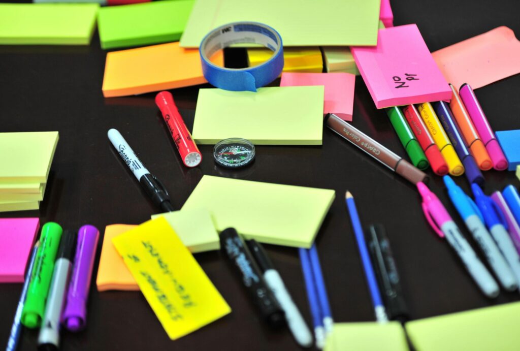 sticky notes and stationery