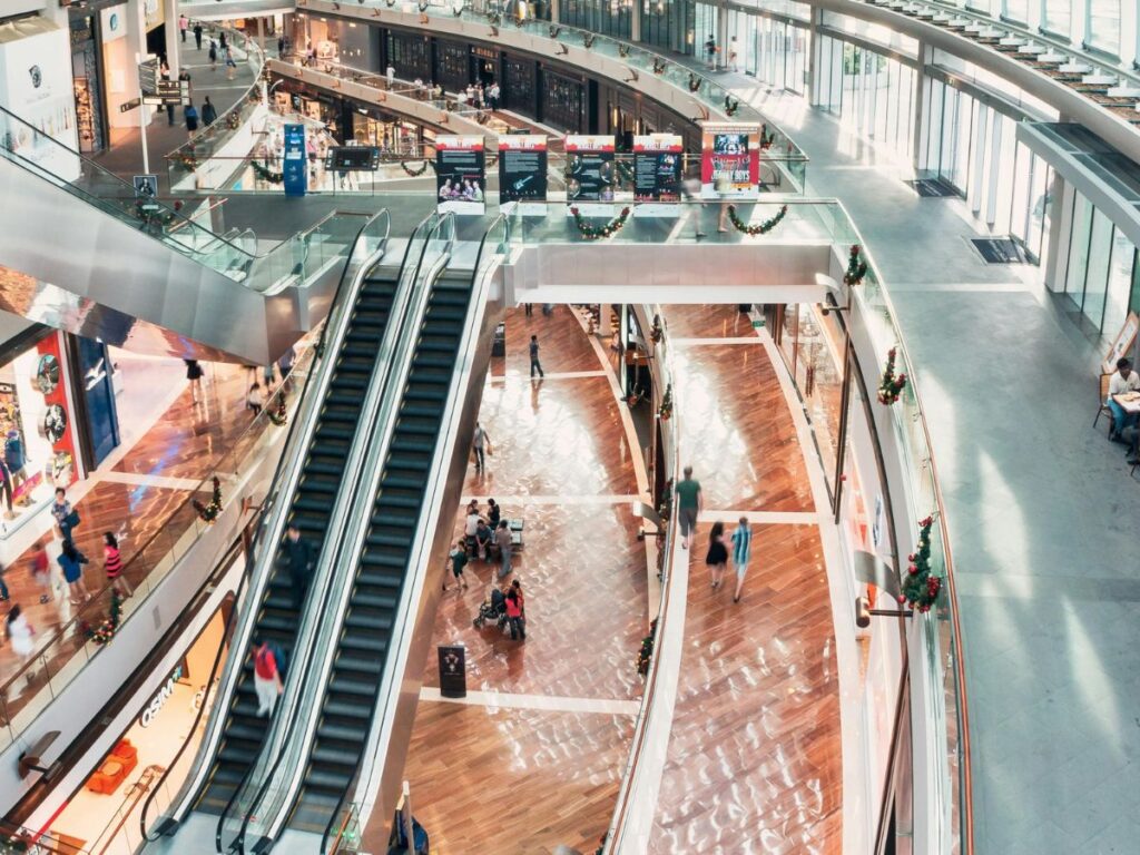 escalators in a mall