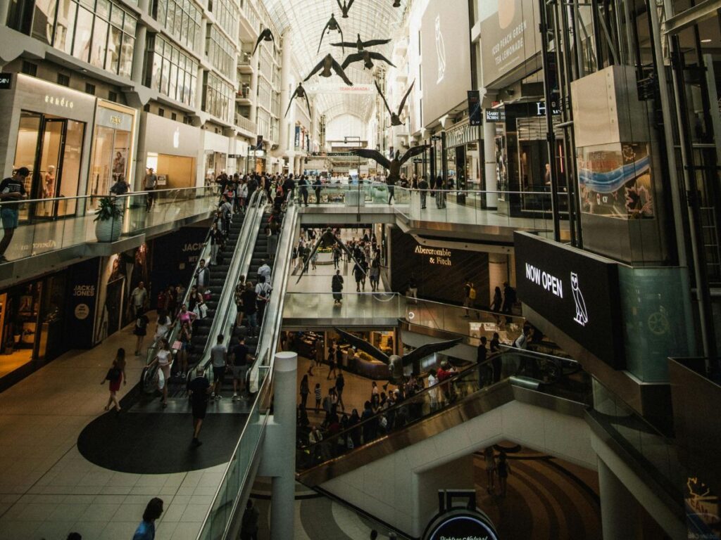 escalators in a mall